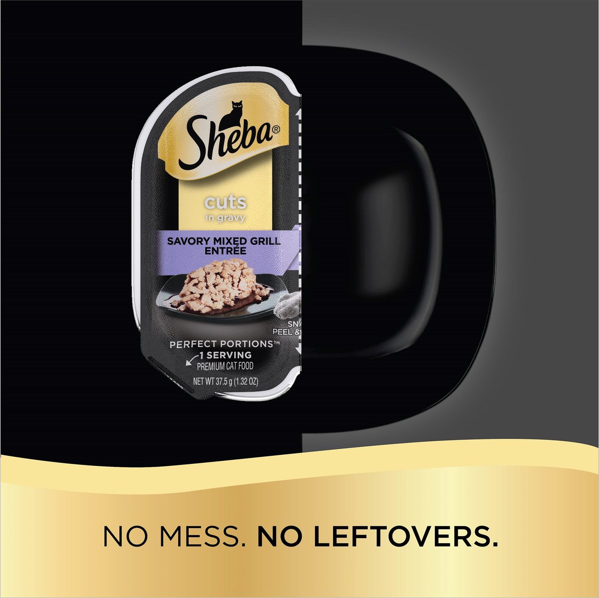 Sheba Perfect Portions Grain-Free Savory Mixed Grill Cuts in Gravy Entree Adult Wet Cat Food Trays, 2.6-oz, case of 24