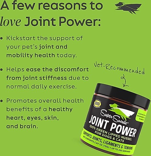 Super Snouts Joint Power Powder Joint Supplement for Dogs & Cats, 2.64-oz jar