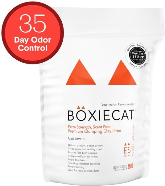 Boxiecat Extra Strength Unscented Premium Clumping Clay Cat Litter, 16-lb bag slide 1 of 10