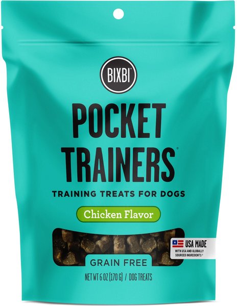 BIXBI Pocket Trainers Chicken Flavor Grain-Free Dog Treats, 6-oz bag slide 1 of 7