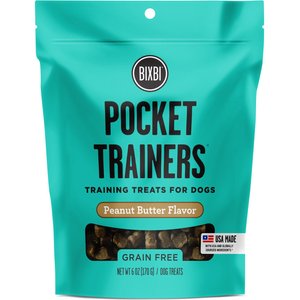 BIXBI Pocket Trainers Peanut Butter Flavor Grain-Free Dog Treats, 6-oz bag