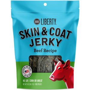 BIXBI Liberty Skin & Coat Beef Liver Recipe Grain-Free Jerky Dog Treats, 5-oz bag