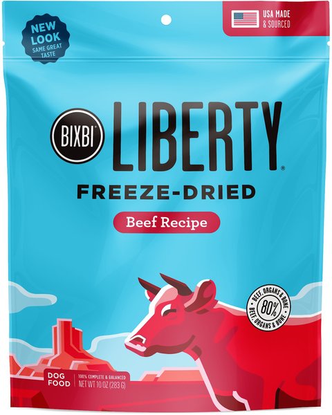 BIXBI Liberty Beef Recipe Grain-Free Freeze-Dried Raw Dog Food, 10-oz bag slide 1 of 5