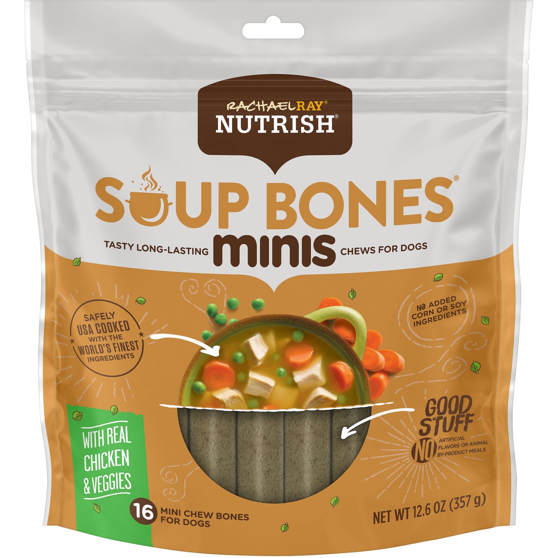 RACHAEL RAY NUTRISH Soup Bones Minis with Real Chicken & Veggies Chews
