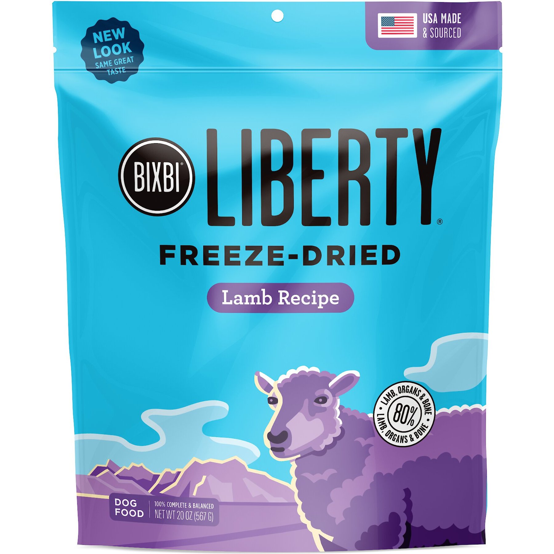 BIXBI Liberty Lamb Recipe Grain Free Freeze Dried Raw Dog Food 20 oz bag