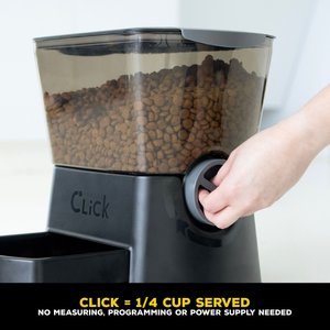 Gamma2 Nano Click Manual Pet Feeder, Black, 5-cup