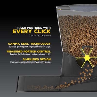 Show full view: Gamma2 Nano Click Manual Pet Feeder, Black, 5-cup slide 3 of 6