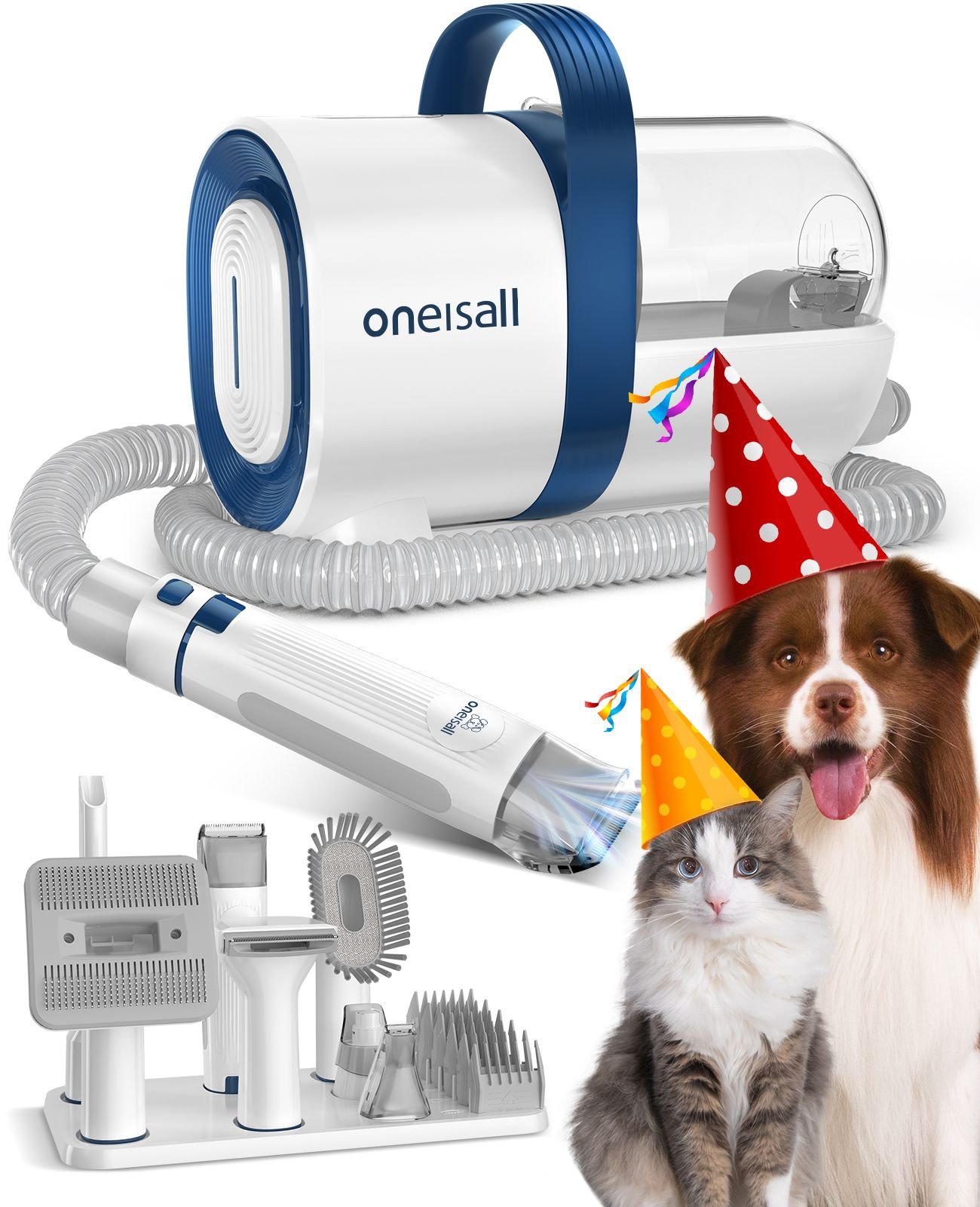 ONEISALL 7 Tool Pet Hair Vacuum & Grooming Kit, 1.5L Customer