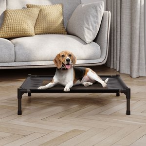 Pet Adobe Portable Indoor & Outdoor Elevated Dog & Cat Bed, Black, Medium