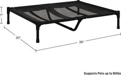 Pet Adobe Portable Indoor & Outdoor Elevated Dog & Cat Bed, Black, Large slide 2 of 7