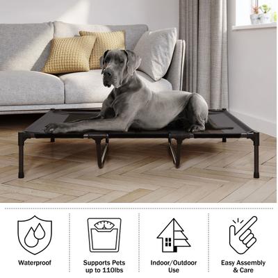 Show full view: Pet Adobe Portable Indoor & Outdoor Elevated Dog & Cat Bed, Black, X-Large slide 5 of 8