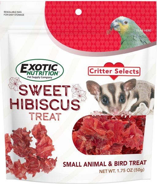 Exotic Nutrition Critter Selects Sweet Hibiscus Small Pet Treats, 1.75-oz bag