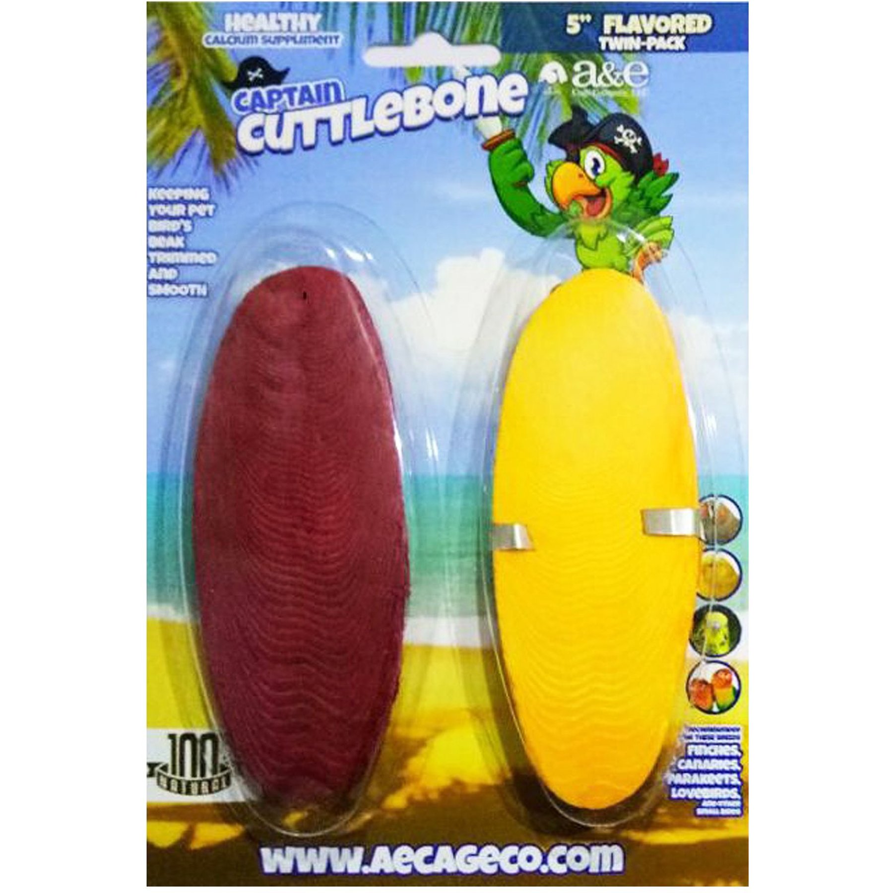 A&E Cage Company 5-in Flavored Cuttlebone Twin Blister Pack Bird Treats