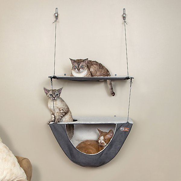 ON2PETS Cat Canopy Wall Shelves, Curve, 2 count