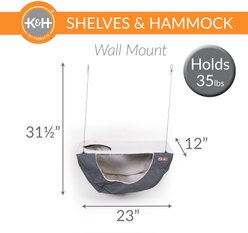 K&H Pet Products Wall Mounted Cat Wall Shelf with Hammock, Gray/Natural slide 2 of 7