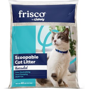 Frisco Multi-Cat Unscented Clumping Clay Cat Litter, 40-lb bag