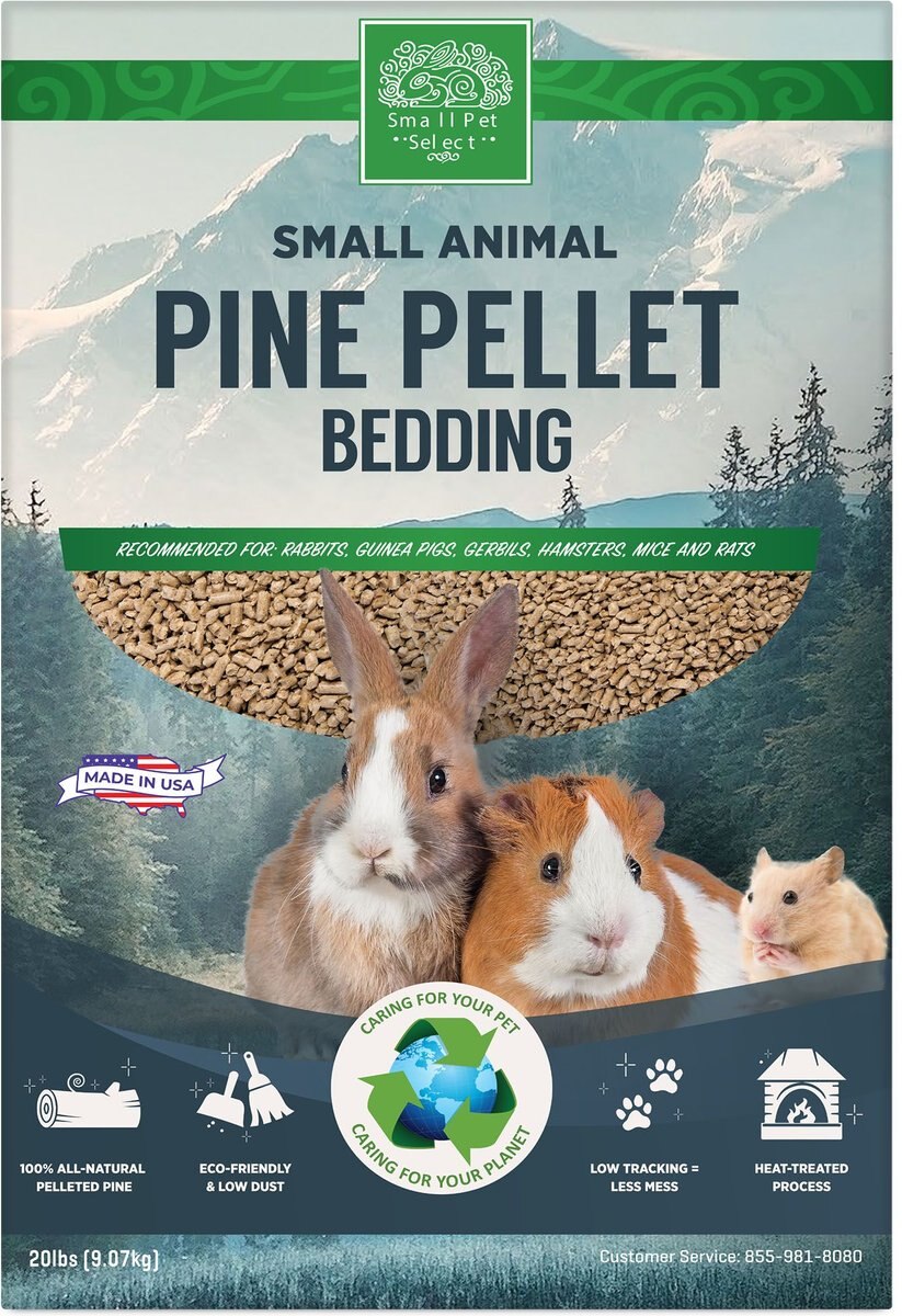 SMALL PET SELECT All Natural Pine Pellet Small Pet Bedding, 20lb box