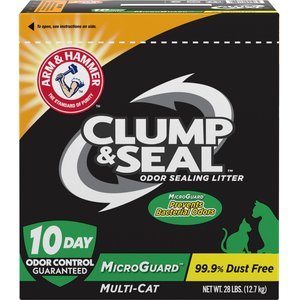 Arm & Hammer Litter Clump & Seal Fresh Scented Clumping Clay Cat Litter,28-lb box