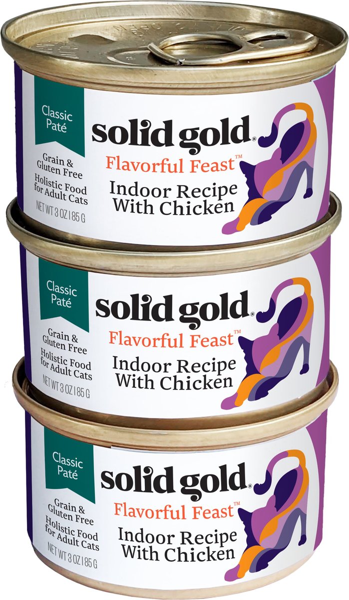 Solid Gold Flavorful Feast Indoor Recipe with Real Chicken Grain-Free Gravy Pate Wet Cat Food