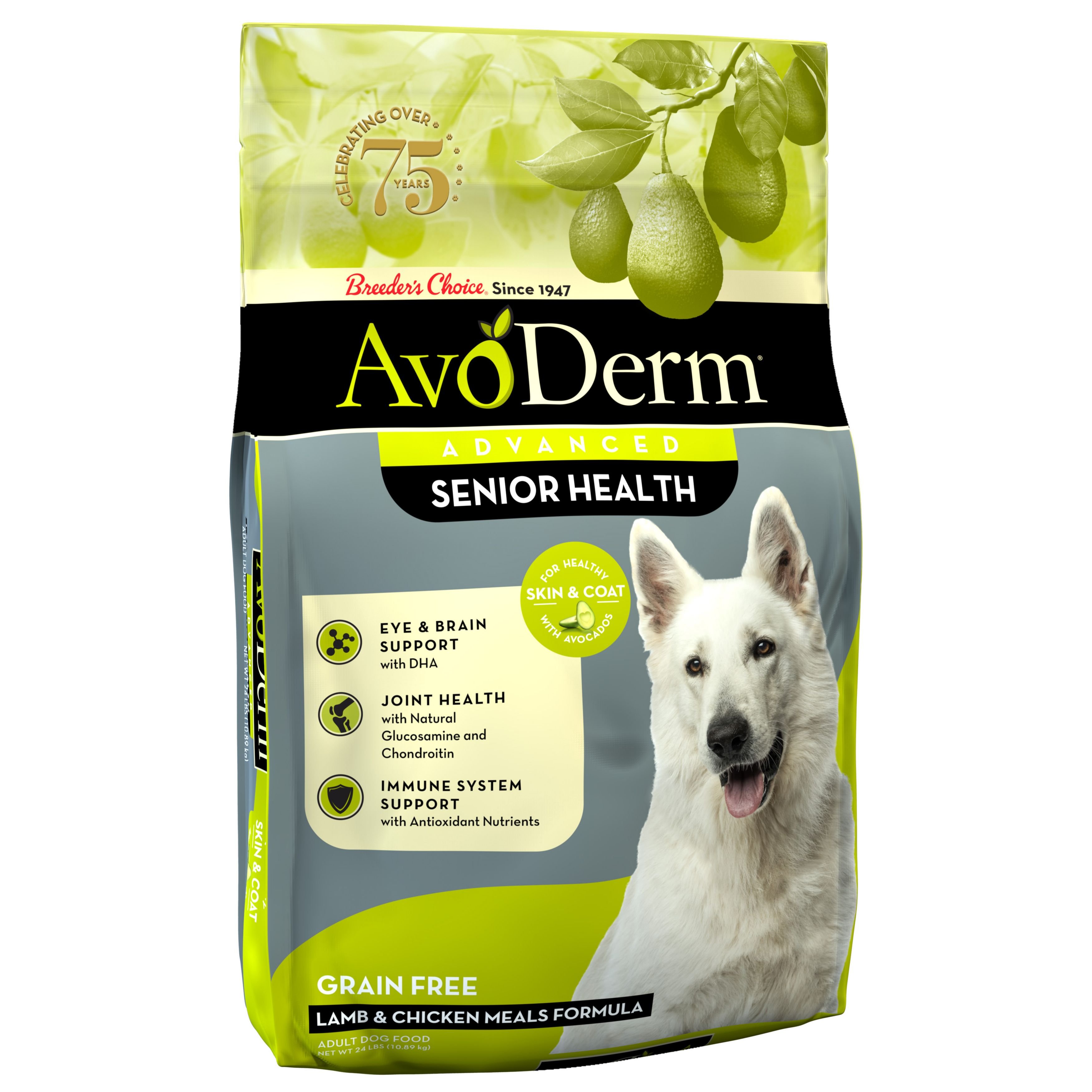 AVODERM Advanced Senior Health Lamb Chicken Meal Formula Dry Dog Food reviews Chewy