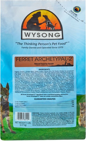 Wysong Ferret Archetypal 2 Dry Ferret Food, 5-lb bag slide 1 of 3