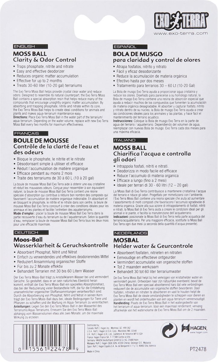 EXO TERRA Clarity & Odor Control Moss Ball for Turtles