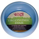Living World Blue Ergonomic Small Pet Dish, Small