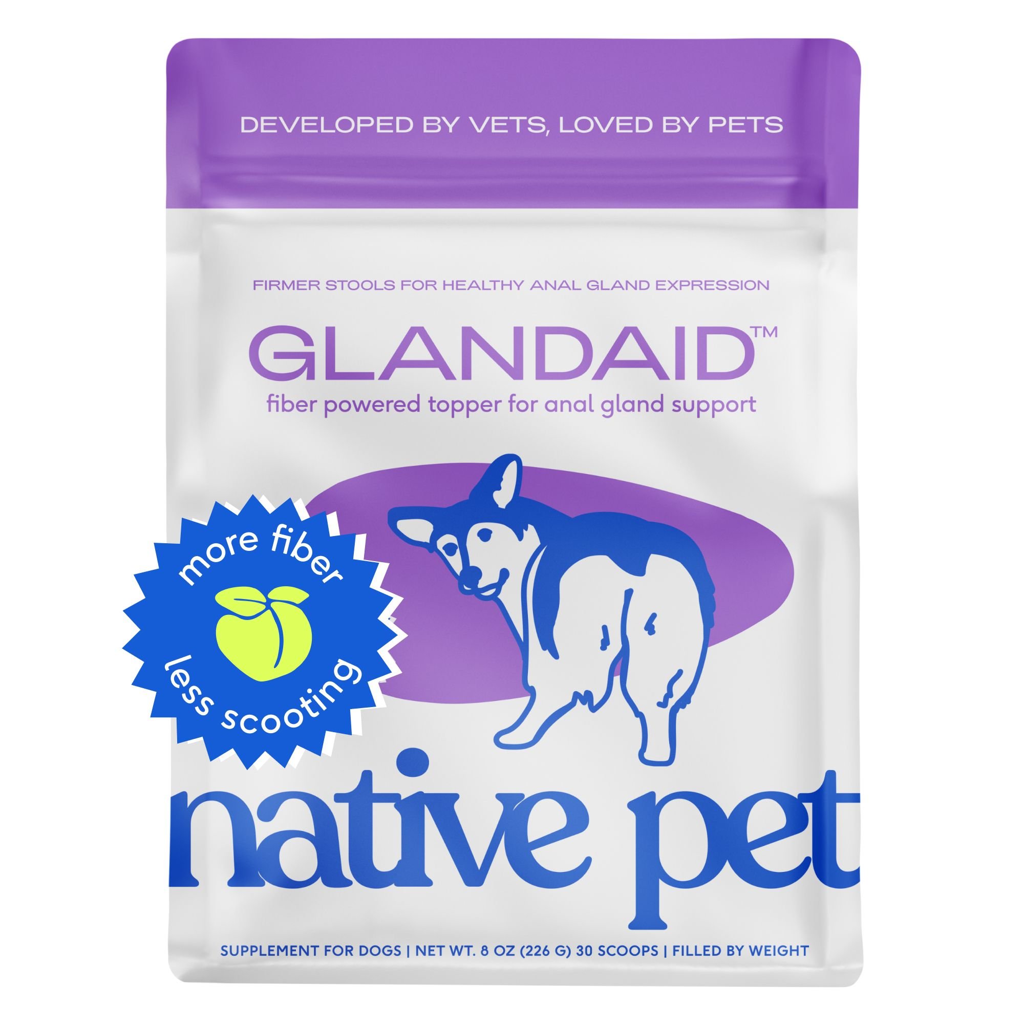 Special Breed Anal Gland Relief Fiber Powder Digestive Aid Supplement for Dogs, 5.71-oz jar, 60 scoops