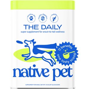 Native Pet The Daily Powder 11-in-1 Multivitamin Supplement for Dogs, 14-oz tin