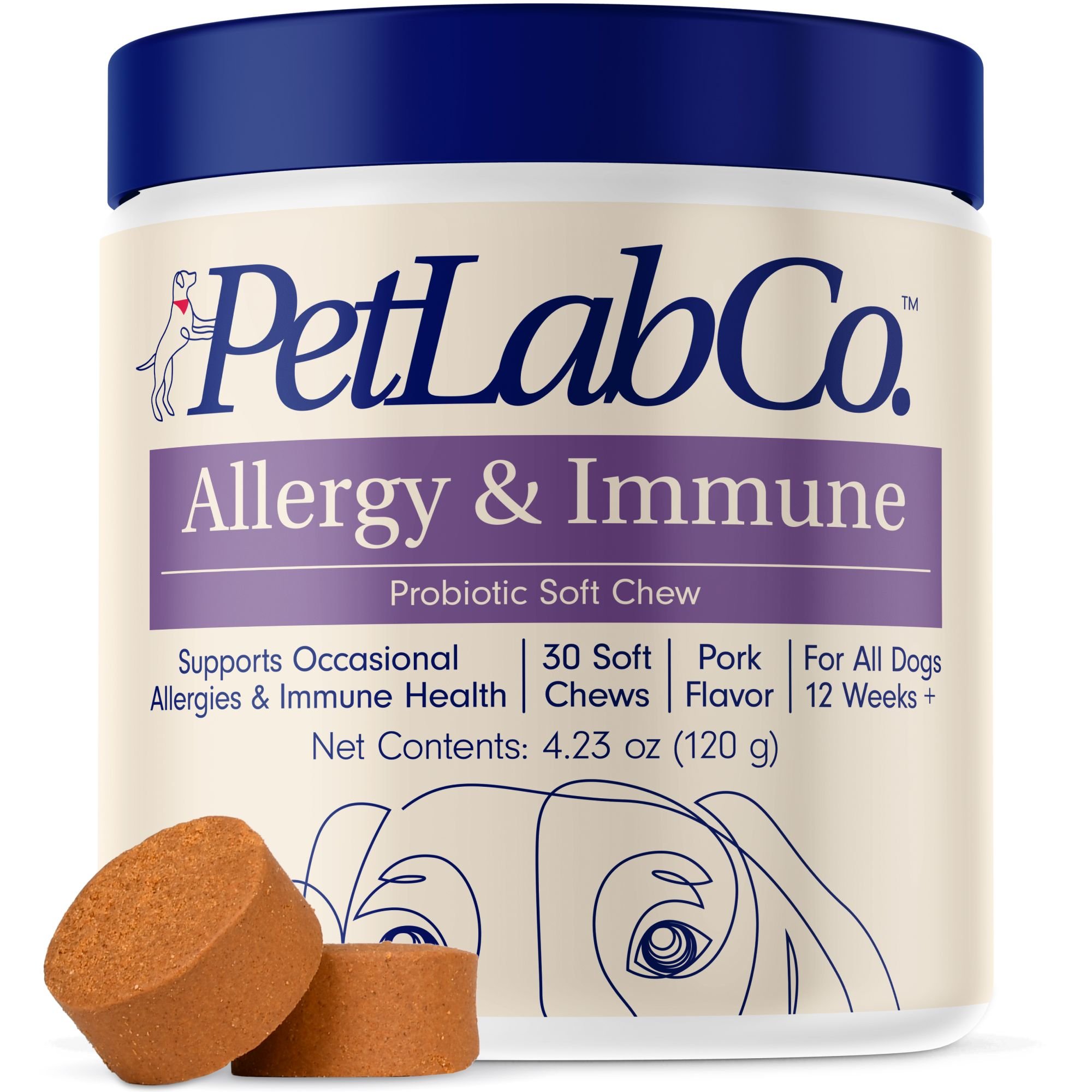 PETLAB CO. Allergy & Immune Probiotic Chew Supplement for Dogs, 30 ...