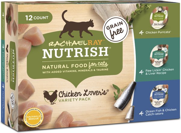 Rachael Ray Nutrish Chicken Lovers Variety Pack Natural Grain-Free Wet Cat Food, 2.8-oz, case of 12 slide 1 of 7