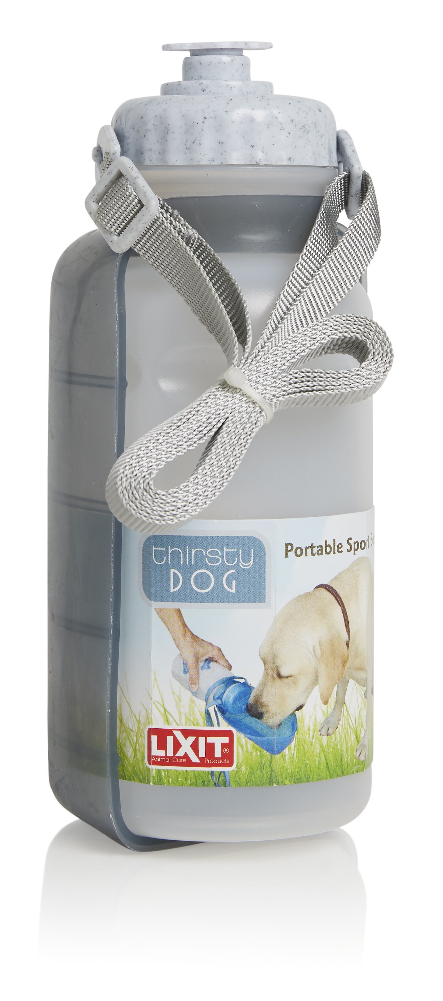 Lixit Thirsty Dog Portable Water Bottle & Bowl, Color Varies, 20-oz