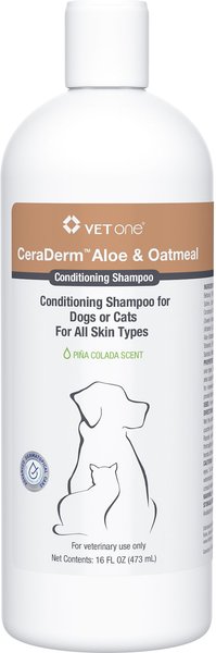 VETONE CeraDerm Aloe & Oatmeal Conditioning Dog & Cat Shampoo, 16-fl oz ... - Dog Flea Shampoo With Oatmeal And Aloe