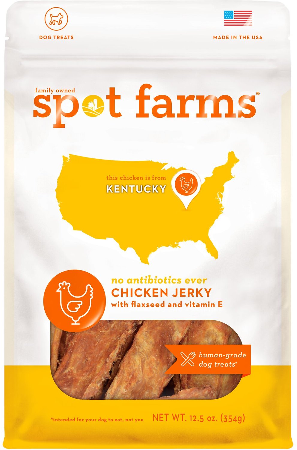 Spot Farms Chicken Jerky with Flaxseed & Vitamin E Human-Grade Jerky Dog Treats