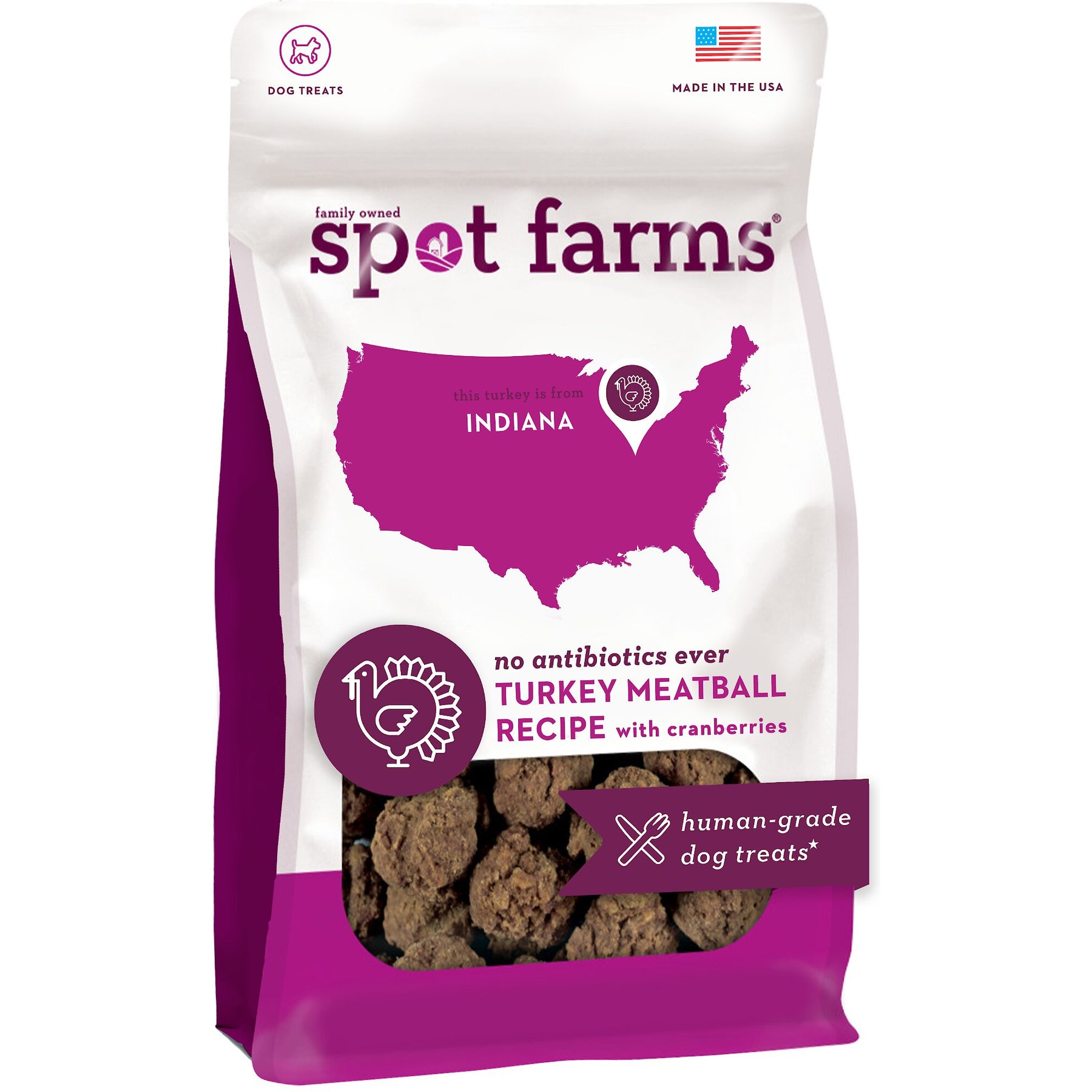 Spot Farms Turkey Meatball Recipe with Cranberries Dog Treats