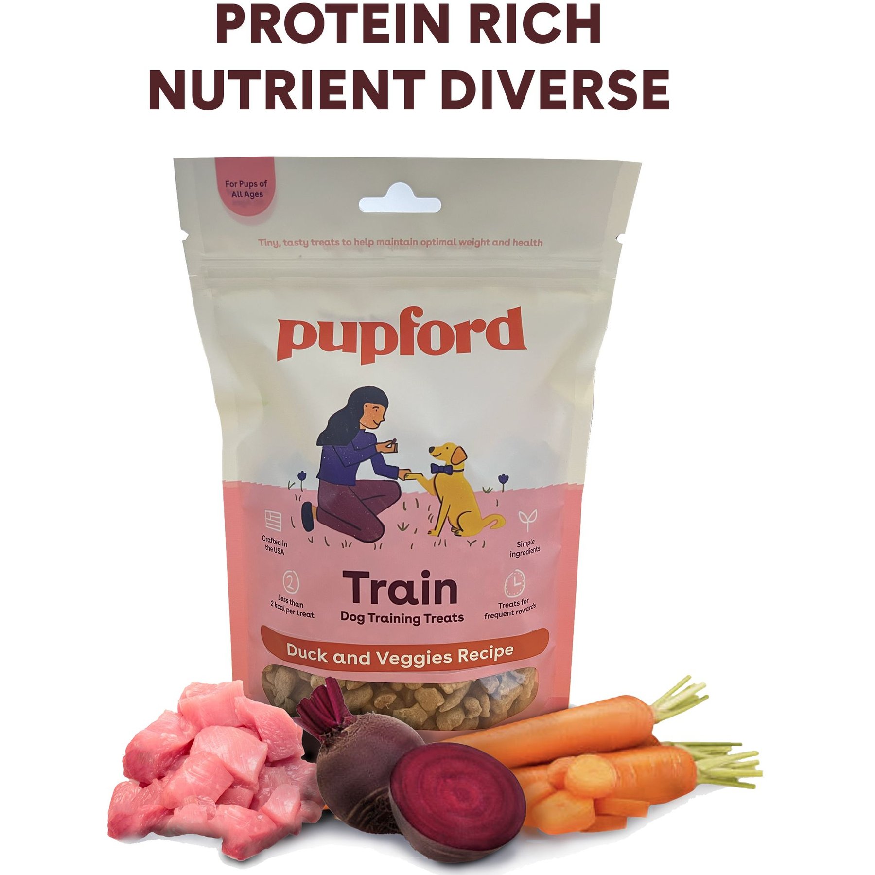 Pupford Train Duck & Veggies Natural Freeze-Dried Dog Treats