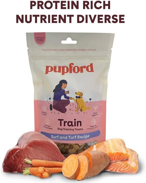 Pupford Train Surf & Turf Natural Freeze-Dried Dog Treats, 5-oz pouch