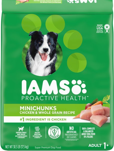 Iams Adult MiniChunks Small Kibble High Protein Dry Dog Food, 38.5-lb bag slide 1 of 11
