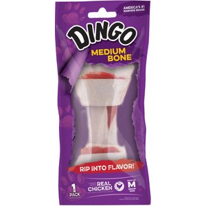 Dingo Medium Meat in the Middle Chicken Flavor Rawhide Dog Bone, 1 count