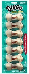 Dingo Mini Dental Bone Chicken Flavored Dog Rawhide Treats, 7 count