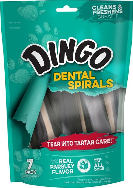 Dingo Dental Spirals Mint Flavor Dental Dog Treats, 7 count slide 1 of 5