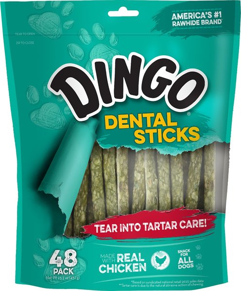 Dingo Dental Sticks Tartar Control Dental Dog Treats, 48 count slide 1 of 5