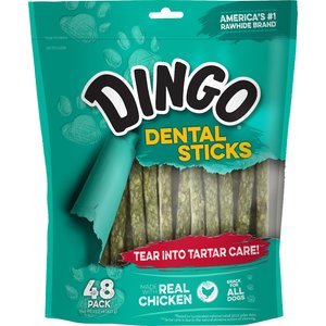 Dingo Dental Sticks Tartar Control Dental Dog Treats, 48 count