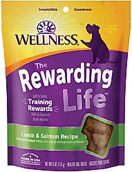 Wellness The Rewarding Life Lamb & Salmon Soft & Chewy Natural Dog Treats, 6-oz bag