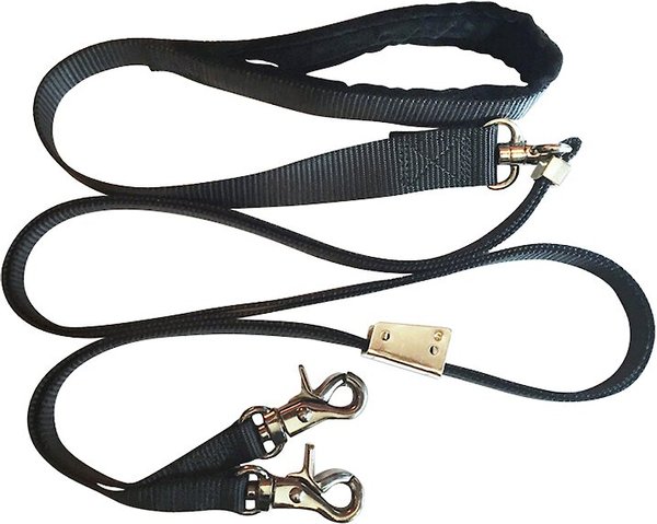 Sporn Nylon Double Dog Leash, Black, Medium/Large: 5-ft long, 5/8-in wide slide 1 of 6