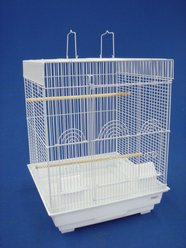 YML Flat Top Two Door Small Bird Cage, White