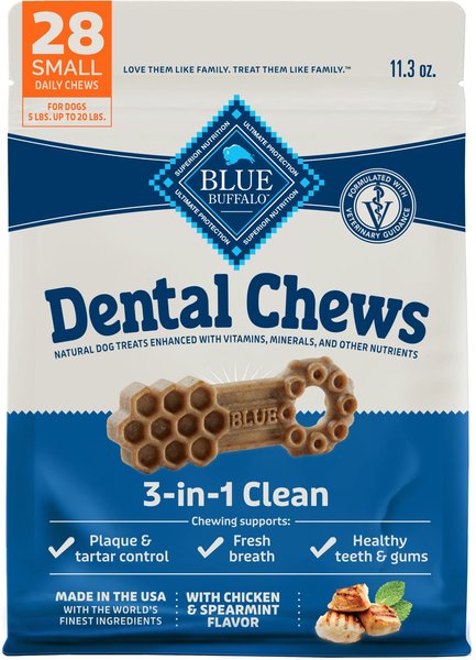 BLUE BUFFALO Dental Bones Small Dental Chew Dog Treats 28 count Chewy