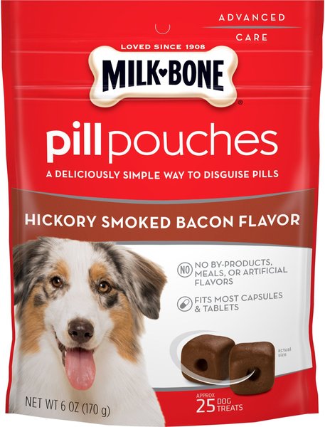Milk-Bone Pill Pouches Hickory Smoked Bacon Flavor Dog Treats, 6-oz bag slide 1 of 6