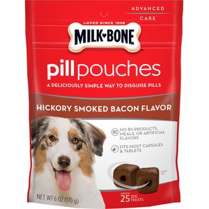 Milk-Bone Pill Pouches Hickory Smoked Bacon Flavor Dog Treats, 6-oz bag
