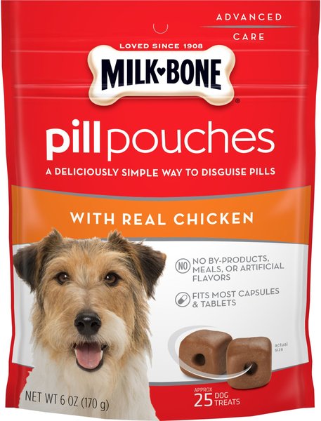 Milk-Bone Pill Pouches with Real Chicken Dog Treats, 6-oz bag slide 1 of 8